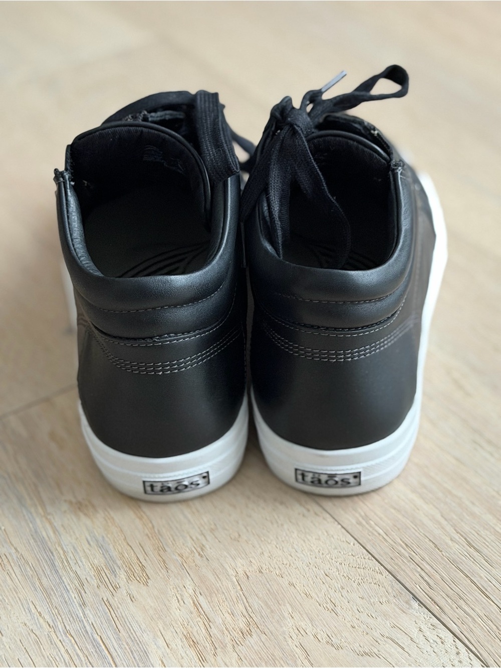 Taos Black High-Top Casual Sneakers with White Sole and zip on and off - Picture 3 of 5